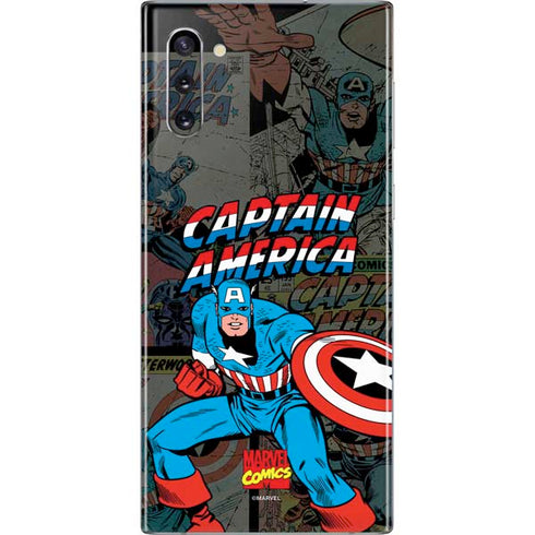 Marvel Classic Comics Captain America Vintage Galaxy Note 10 Skin